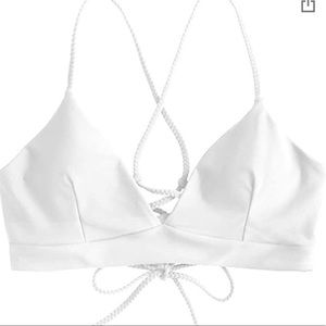 Brand New Zaful White Bikini Top